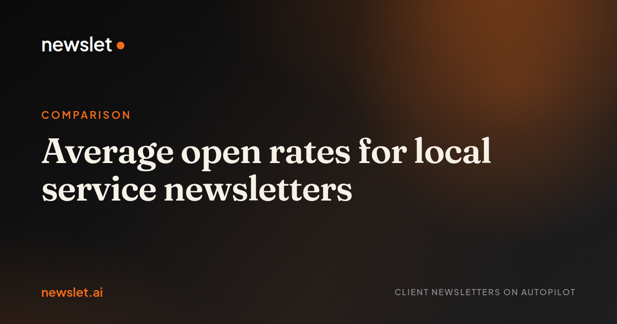 Cover image for “Average open rates for local service newsletters”