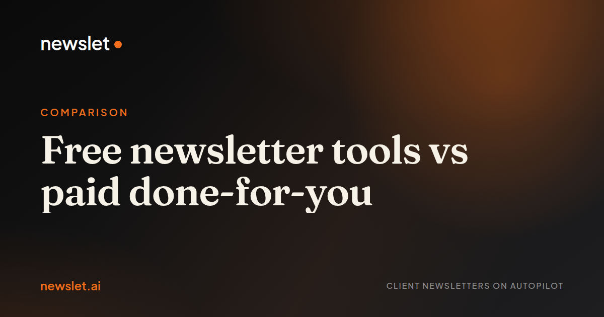 Cover image for “Free newsletter tools vs paid done-for-you”