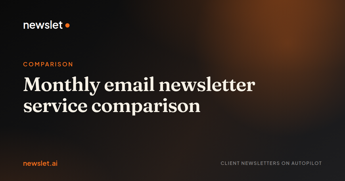 Cover image for “Monthly email newsletter service comparison”