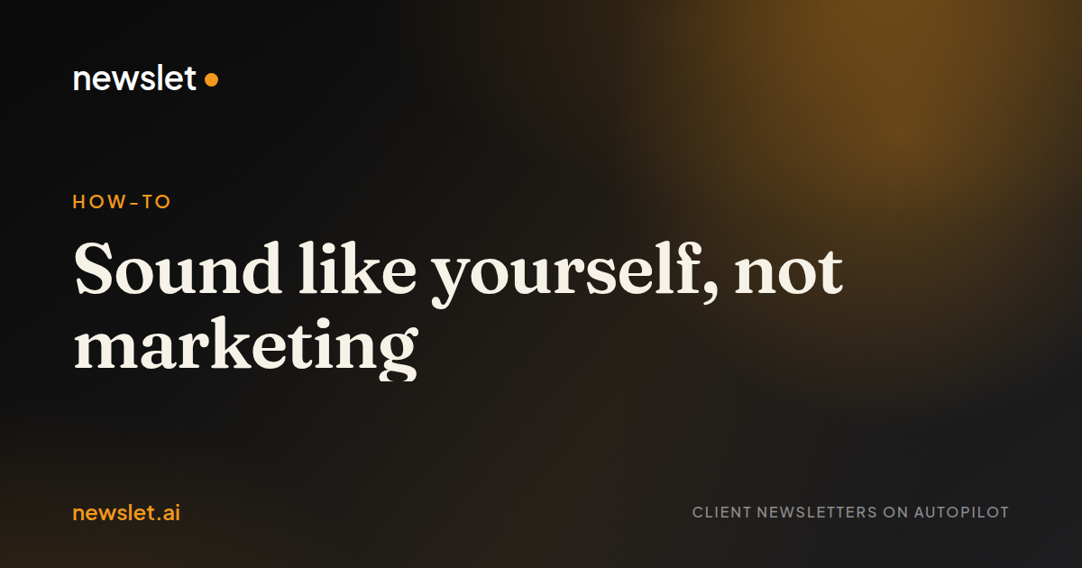 Cover image for “Sound like yourself, not marketing”