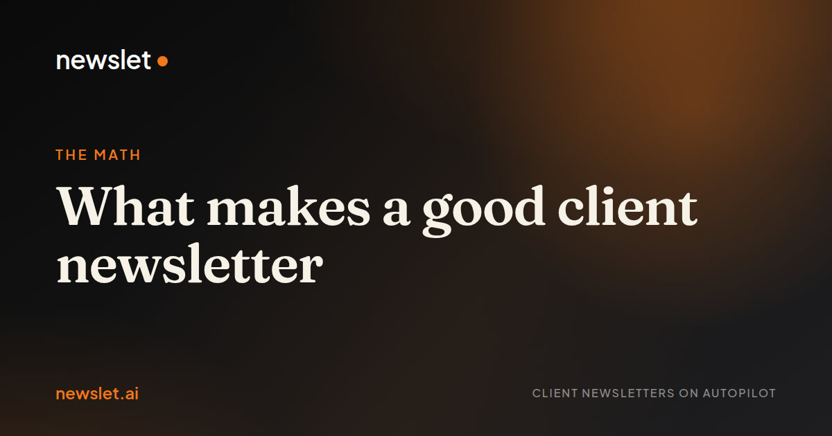 Cover image for “What makes a good client newsletter”